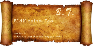 Blázsits Tea névjegykártya